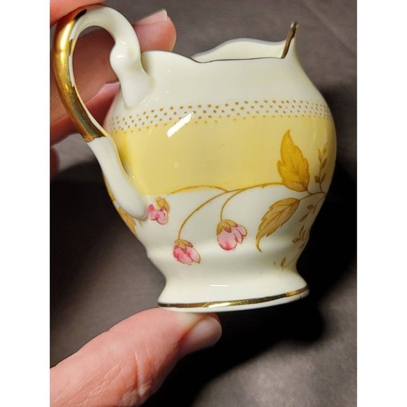 Vintage Plant Tuscan China Cream Pitcher and Sugar Bowl 1930s - Picture 5 of 10